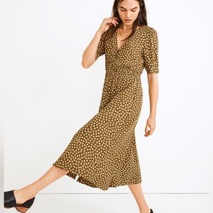 Madewell Button-Cut Midi Dress in Woodcut Flowers size 4
